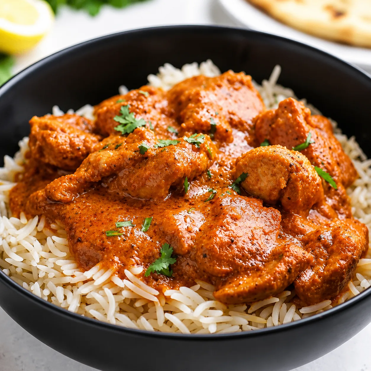 White rice served with rich stew and beef